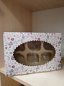 Коробка на 6 капкейков с окном Sweet ECO MUF6 SWEET