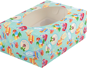 Коробка на 6 капкейков "Сладких удовольствий" с окном 235*160*100