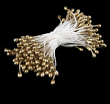 Тычинки для искусственных цветов "Капельки золотые" (набор 130 шт) длина 6 см