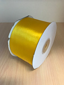 Лента атласная желтая, ширина 5 см длина 33 м