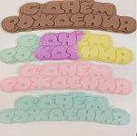 Открытка из шоколадной глазури "С днем рождения" длина 6,5 см