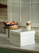 Коробка для торта 280*280*300 белая с окном Стронг NEW