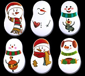 Сахарная медалька Снеговик 35*23 мм 5 шт 62141