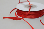 Лента атласная красная (026) ширина 3 мм, длина 100 м