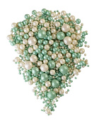 Рис воздушный в глазури (микс жемчуг изумруд, серебро) 5 мм 50 гр арт 194