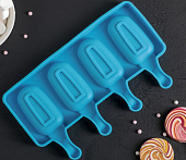Форма силиконовая Эскимо малое 4 шт 21,5*21,5*2 см 3624985