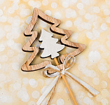 Топпер деревянный «Елочки» 7,5 см х 7 см х 0,6 см 3567124